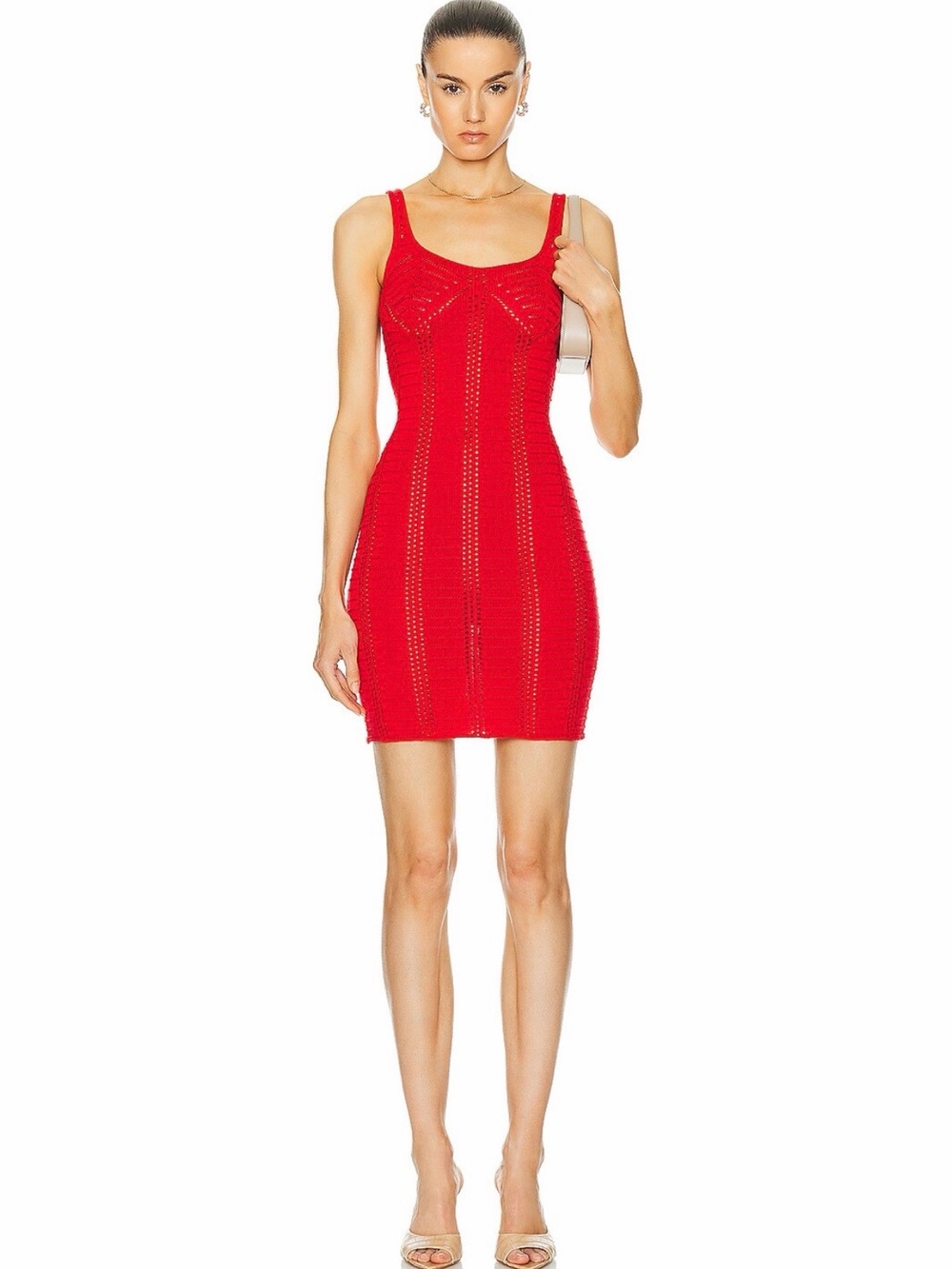 NWT Sablyn Elm Fitted Knit Dress in Scarlet